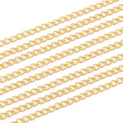 Golden Brass Twisted Chains, Curb Chains, Soldered, Golden, 2.7x2x0.4mm