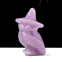 Лепидолит Резные фигурки сов из натурального лепидолита, для украшения рабочего стола домашнего офиса, 22x40 мм