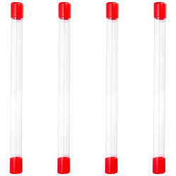 Красный Прозрачные контейнеры для пластиковых шариков из ПВХ, с крышкой, красные, 300x21 мм