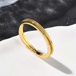Настоящее золото 18K Латунные микро проложить пальцев кольца кубического циркония, долговечный, стойки покрытие, без свинца и без кадмия, реальный 18 k позолоченный, 2.5 мм, размер США 7 1/4 (17.5 мм)