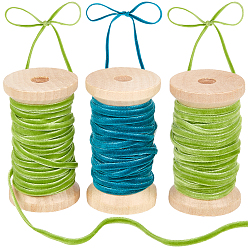 (52) Непрозрачная лаванда 3 рулоны 2 цветная бархатная лента, для аксессуаров для одежды, украшение подарка, разноцветные, 1/8 дюйм (3 мм), около 10.00 ярдов (9.14 м) / рулон, 1 рулон / цвет