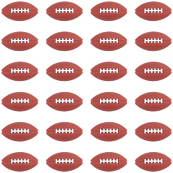 Dark Red 32Pcs Food Grade Eco-Friendly Silicone Beads, Rugby, Dark Red, 27x13x14mm
