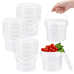 White 12Pcs Plastic Storage Bucket, White, 149x131mm