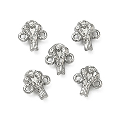 Нержавеющая Сталь Цвет День святого Валентина 304 звенья из нержавеющей стали, подвески-соединители в виде пар птиц с сердцем, не тускнеет, цвет нержавеющей стали, 8.5x7.5x2.5 мм, отверстие : 1 мм