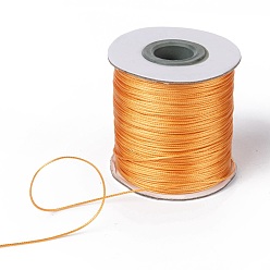 Orange Waxed Polyester Cord, Bead Cord, Orange, 0.5mm, about 169.51~174.98 Yards(155~160m)/Roll