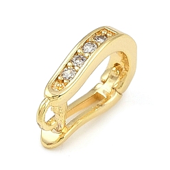 Золотой Латунные микро проложить четкие кубического циркония кулон поручительств, изготовление ювелирных изделий, золотые, 11x2x7 мм, отверстие : 1.2 мм, внутренний диаметр: 6.5x4.5 мм