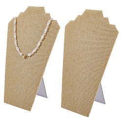 Темный Хаки 2- картон с прорезями, покрытый льном, скошенные назад подставки для ожерелий в форме бюста, Темный хаки, 21.8x10.5x30 см