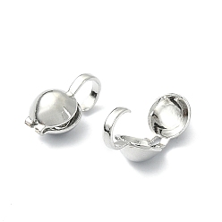 Платинированный Латунной шариковой советы, Калотте заканчивается, крышка раскладушки, без кадмия, без никеля и без свинца, круглые, Реальная платина, 9x5 мм, отверстие : 3 мм, внутренний диаметр: 4 мм