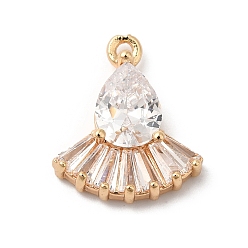 Золотой Латунные подвески, со стеклом, форма платья, золотые, 16x13x4 мм, отверстие : 1.4 мм