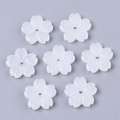 Minzcreme Nachahmung Jade Glasperlen, Blume, Minzcreme, 11.5x12x2.5 mm, Bohrung: 0.9 mm