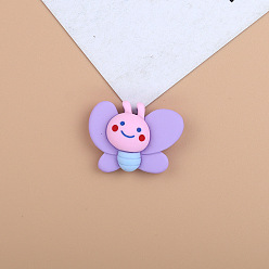 Лиловый Кабошоны насекомых из непрозрачной смолы, бабочка, сирень, 22x18 мм