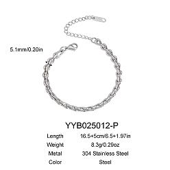 Нержавеющая Сталь Цвет Браслеты из нержавеющей стали для унисекс, цвет нержавеющей стали, 6-1/2 дюйм (16.5 см)