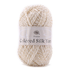 Желтая Старая Ткань  Акриловое волокно металлизированная пряжа, для ткачества, вязание крючком, старое кружево, 1 мм, около 131.23 ярдов (120 м) / моток