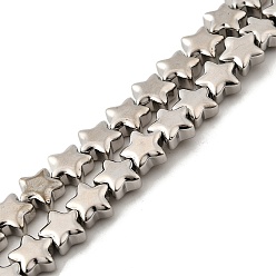 с Платиновым Покрытием Стеклянные бусины с гальваническим покрытием , звезда, полное покрытие, с покрытием платиным, 8x8.5x4 мм, отверстие : 0.8 мм, около 56 шт / нитка, 15.51'' (39.4 см)