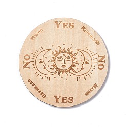 Луна Деревянные резные коврики для чашек, термостойкие коврики для горшков, маятниковая доска на тему таро, для домашней кухни, плоско-круглые, луна, 100x3 мм