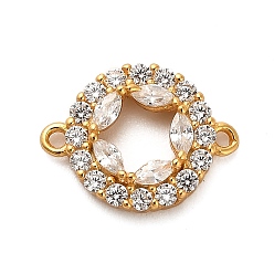 Золотой 925 подвески-коннекторы из стерлингового серебра с прозрачным кубическим цирконием, кольцо прелести, с печатью 925, золотые, 10x13x3 мм, отверстие : 1 мм