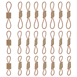 Tan 24Pcs 3 Styles Nylon with Rubber Tactical Gear Holder Clip, Elastic Binding Ribbon Buckle for Tactical Vests Backpacks Bags, Tan, 85~125mm, 8pcs/style