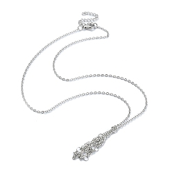 Нержавеющая Сталь Цвет 304 мешочек для макраме из нержавеющей стали, пустой держатель для камней для изготовления подвесных ожерелий, с латунным кабельных цепей, нержавеющая сталь, 17.95 дюйм (45.6 см), лоток : 47x6 мм