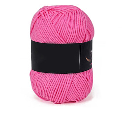 Ярко-Розовый 4 пряжа из молочного акрилового волокна для тафтинговых ковриков, пряжа амигуруми, пряжа для вязания крючком, для свитера, шапки, носков, детских одеял, ярко-розовый, 2.5 мм, около 113.74 ярдов (104 м) / моток