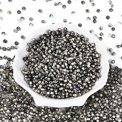 (404) Непрозрачное AB Кислое яблоко Прозрачные внутри цветные стеклянные бусины, круглые, цветочный белый, 4x3 мм, отверстие : 1.4~1.5 мм, о: 7500 шт / 450 г