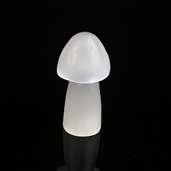Белый Украшения для скульптур из натурального селенита, для домашнего офисного стола, гриб, белые, 65x30 мм