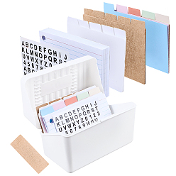 Белый Набор карточек для заметок в коробке, включая включаем коробку, внутренние страницы, индексные карточки и наклейки, с разделителями для блокнотов на кольцах и разделителями для папок из бумаги., белые, 145x80x92 мм