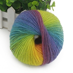 Разноцветный Шерстяная нить градиентного цвета, секционная окрашенная исландская шерстяная нить, мягкий и теплый, для шали-шарфа ручной вязки, красочный, 2 мм