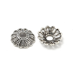 Античное Серебро Тибетском стиле сплав шарик крышки, без кадмия и без свинца, цветок, античное серебро, 11.5x2.5 мм, отверстие : 2.5 мм, Около 2380 шт / 1000 г