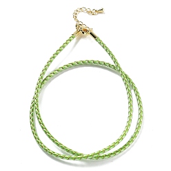 Зеленый газон Изготовление плетеных ожерелий из полиэфирного шнура, с латунной фурнитурой , нержавеющая сталь застежками, долговечный, золотые, зеленый газон, 18-3/4 дюйм (47.5 см)