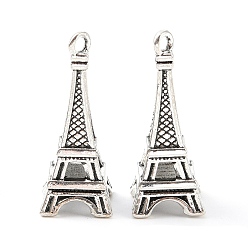 Античное Серебро Подвески из сплава в тибетском стиле , Эйфелева башня, без свинца и без кадмия, античное серебро, 33x13 мм, отверстие : 2.2 мм