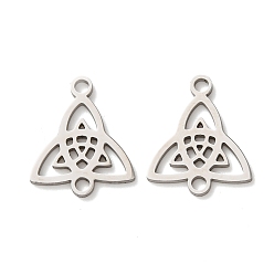 Нержавеющая Сталь Цвет 304 Подвески-коннекторы в виде тройного узла из нержавеющей стали, не тускнеет, долговечный, цвет нержавеющей стали, 16.5x13.5x1 мм, отверстие : 1.8 мм