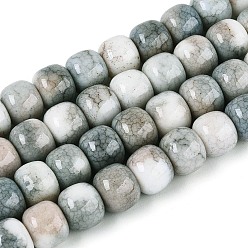Шифер Серый Нити из окрашенных стеклянных бусин с эффектом омбре, имитация нефрита, баррель, шифер серый, 10~10.5x8~8.5 мм, отверстие : 1~1.4 мм, около 87~93 шт / нитка, 29.33~31.30 дюйм (74.5~79.5 см)