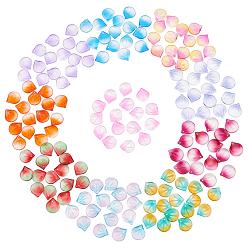 Mixed Color 160Pcs 10 Style Glass Charms, for DIY Jewelry Making, Petal, Mixed Color, 15x13.5x4mm, Hole: 1.2mm