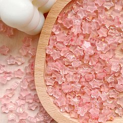 Легкий Лосось 30шт матовые стеклянные бусины, звезда, светлый померанцевый, 8 мм