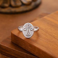 Oval 304 открытые кольца-манжеты из нержавеющей стали для женщин, цвет нержавеющей стали, овальные, внутренний диаметр: 15~20 мм