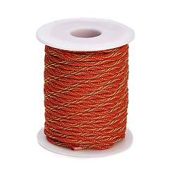 Rot Verdrillte Polyesterschnur, mit Metallfaden, Runde, rot, 3 mm