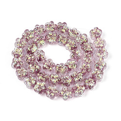 Серо-розавый Нити из фольги в технике лэмпворк, цветок, увядшая роза, 10.5~11x11~12x8~9 мм, отверстие : 1~1.2 мм, около 40 шт / нитка, 16.54~16.73'' (42~42.5 см)