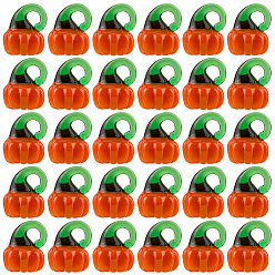 Темно-Оранжевый 30 шт. подвески ручной работы в стиле лэмпворк на осеннюю тематику, тыква, темно-оранжевый, 14~16x11~12x11~12.5 мм, отверстие : 1.5~3.5 мм, 30 шт / комплект