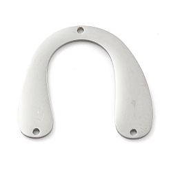 Нержавеющая Сталь Цвет Не тускнеет 304 элементы люстр из нержавеющей стали, лазерная резка, форма арки, цвет нержавеющей стали, 22x25x1 мм, отверстие : 1.2 мм