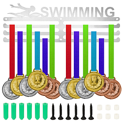 Нержавеющая Сталь Цвет Плавание слов 201 держатель медали из нержавеющей стали, вешалка для медалей, цвет нержавеющей стали, 300x100x1.4 мм