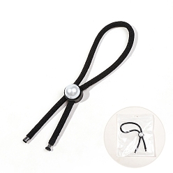 Черный Резинки для волос из эластичного волокна, аксессуары для волос для женщин и девочек, с имитацией жемчужина бисера, чёрные, 150x45 мм