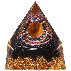 Tiger Eye Crystal Epoxy Display Decorations, Solid Triangle, 60x60x63mm