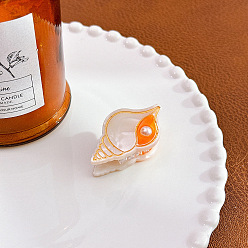 Shell Shape Мини-заколки для волос в форме когтей в форме морских животных, Заколка для волос с хвостиком из ацетата целлюлозы для девочек и женщин, раковина, 43x24x20 мм