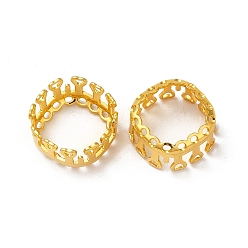 Golden Brass Cabochon Settings, Open Back Bezel, Hollow Square with Heart, Golden, Tray: 11x11mm, 12x12x6mm