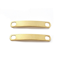 Настоящее золото 18K 201 звенья / соединители из нержавеющей стали, закругленный прямоугольник, штамповка пустой метки, реальный 18 k позолоченный, 25x4x0.8 мм, отверстие : 3x2.5 мм