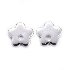 Серебро 201 подвески из нержавеющей стали для штамповки заготовок, цветок, серебряный цвет гальваническим, 6x6x0.6 мм