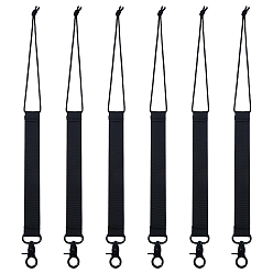 Noir 6 Sangle de ski en nylon imitation avec alliage, noir, 437mm