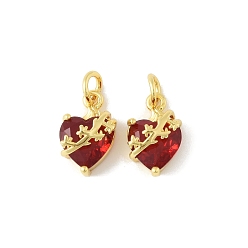 Золотой Подвески из латуни и стекла, сердце прелести, стойки покрытие, долговечный, без кадмия и без свинца, с целью перехода в кольце, золотые, 16x10x8 мм, отверстие : 4 мм