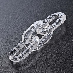 White Transparent Acrylic Linking Rings, Quick Link Connectors, for Cable Chains Making, Oval, White, 31x19.5x5mm, Inner Diameter: 8x20mm
