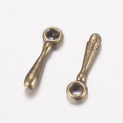 Античная Бронза Талисман из сплава, слеза, античная бронза, 11x2 мм, отверстие : 1 мм